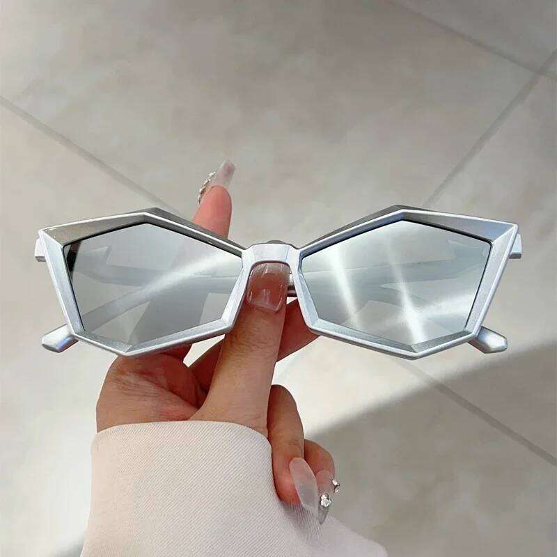 KAMMPT Irregular Rim Punk Sunglasses Men New Fashion Mirror Outdoor Shades Women Futuristic Brand Design Anti-UV Sun Glasses Z260306