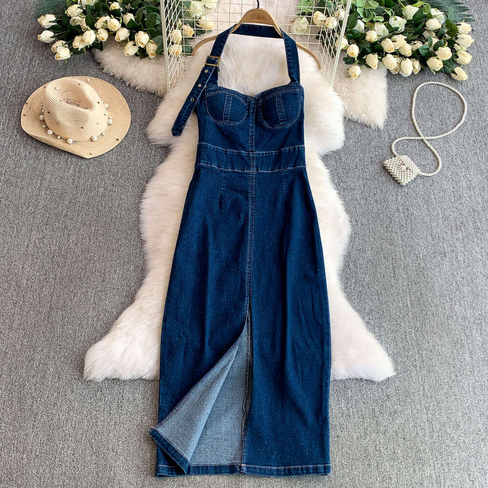 2026 A12 American sexy adjustable women's camisole dress with new slim fit design and slim waist slimming effect with slit