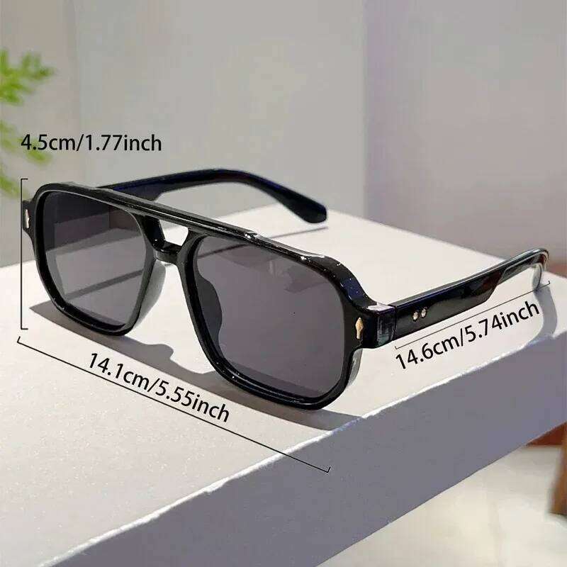 Retro Double Bridge Square Sunglasses Women Trending Vintage Brand Black Sun Glasses Cute Female Eyewear UV400 Shades Z260307