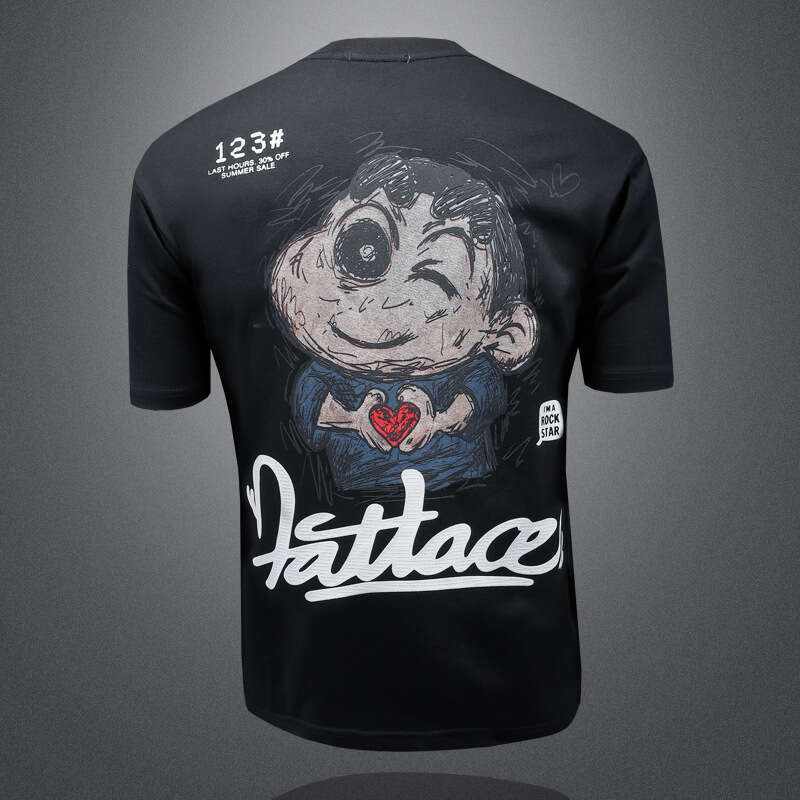New Slightly Wide Short Sleeve Round Neck Printed Big Brand Men's Clothing European Fashion Hot-Selling T-Shirt Luanyun