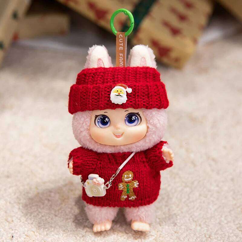 17cm Exquisite Lovely Doll Vinyl Face Plush Toy Curly Haired doll Wearing Clothes Birthday Christmas Gift for Kid Girl R260908 - view 7