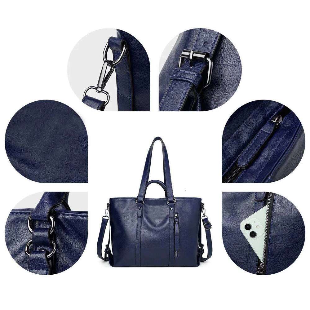 Large size women's handbag, artificial leather long strap, single shoulder bag A4 Business Office Tote Bag XJ260306