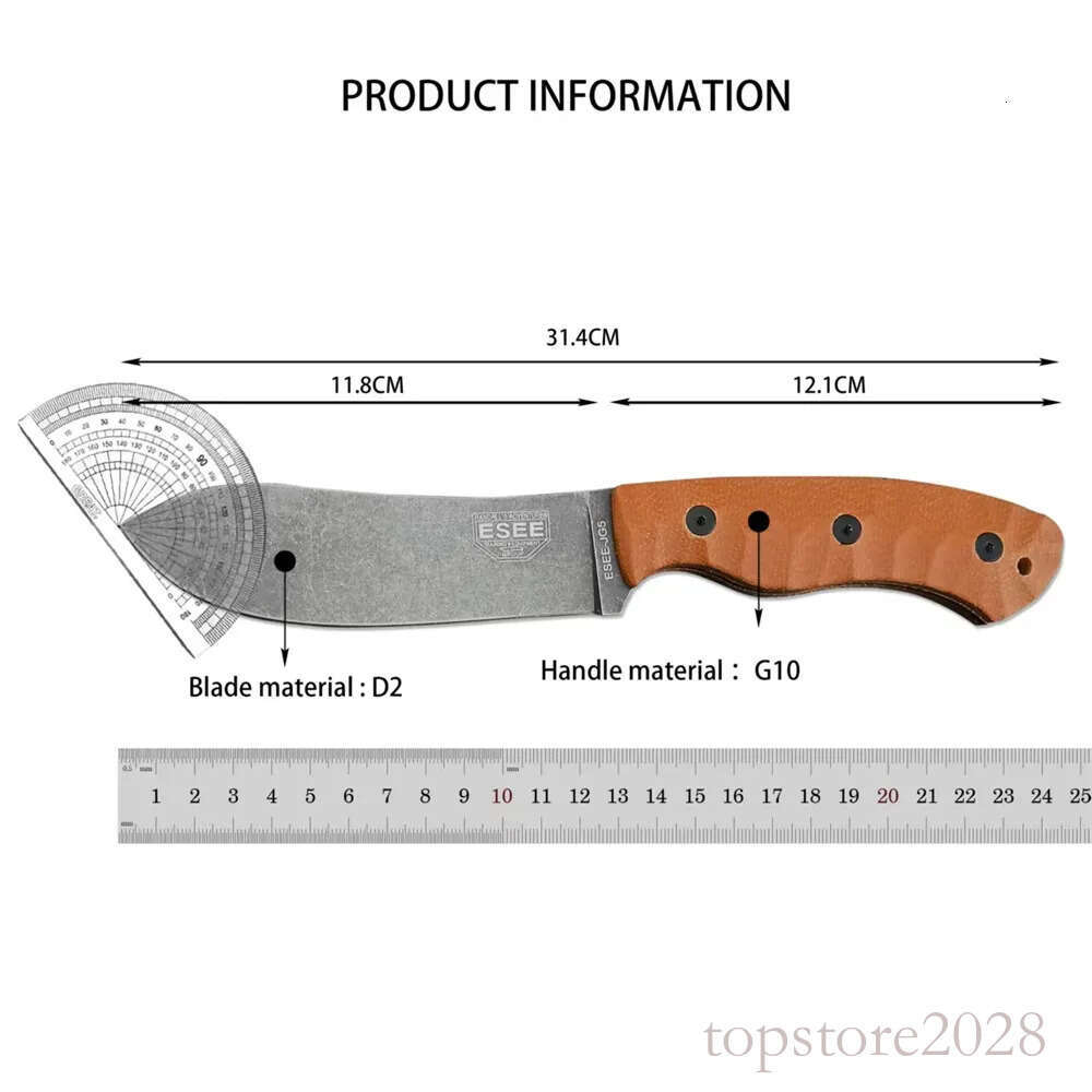 High-Performance ESEE JG5 Tactical Fixed Knife D2 Blade Robust pocket knife G10 Handles Everyday Carry Outdoor Ideal for Camping Hiking Rescue Surviva