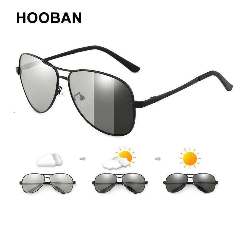 Photochromic Polarized Sunglasses Men Women Classic Pilot Chameleon Sun Glasses Fashion Change Color Fishing Eyeglasses Z260306