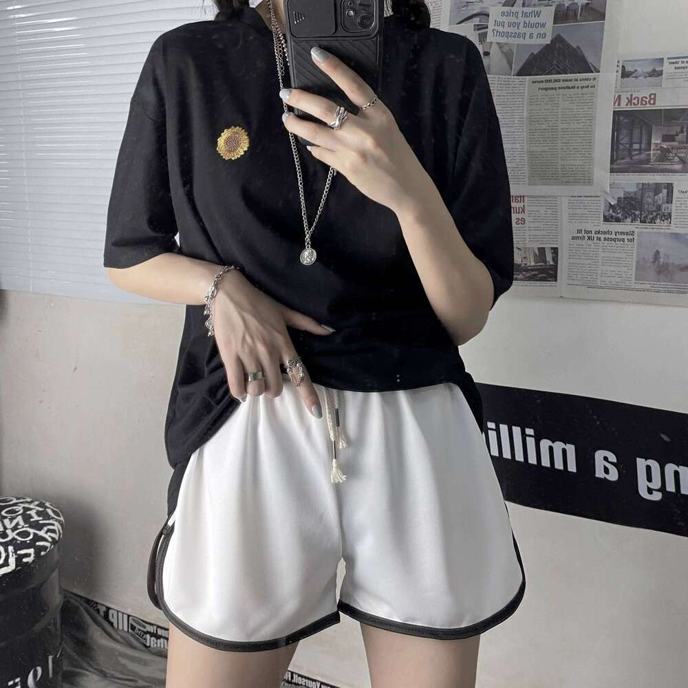 Korean of retro casual comfortable fabric elastic high waist women shorts XJ260306