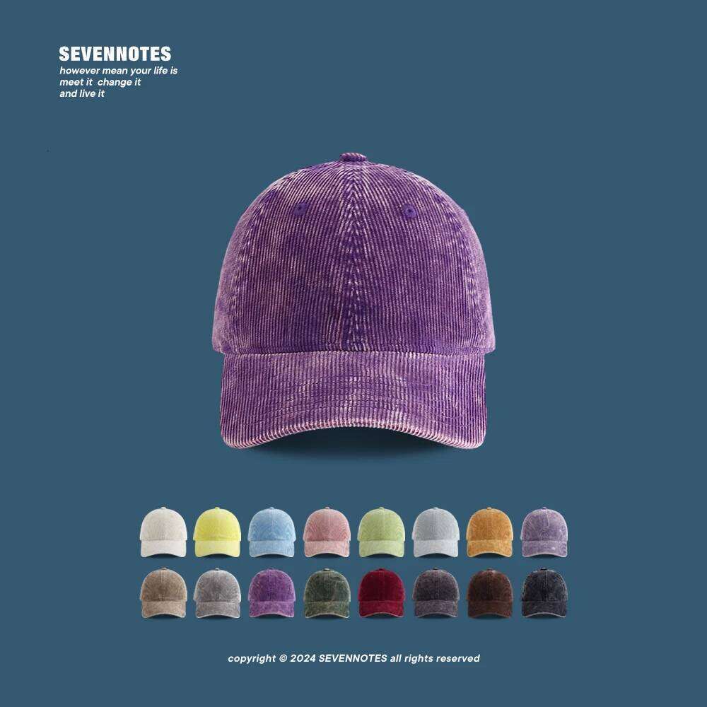 American Retro High-quality Corduroy Baseball Caps for Women Autumn and Winter New Versatile Washed Craft Casual Men's Hats Y260304