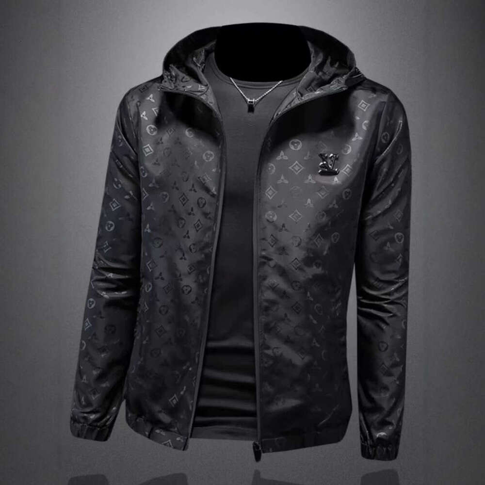 Spring Best-Selling Dark Pattern Hooded European Fashion Big Brand Plus Size Men's Jacket Luanyun