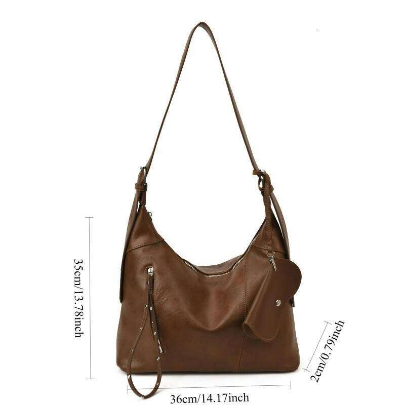 New Versatile Texture Vintage Shoulder for Women Large Capacity Tote Bag Fashion Casual Office Commuter Storage Bags XJ260306