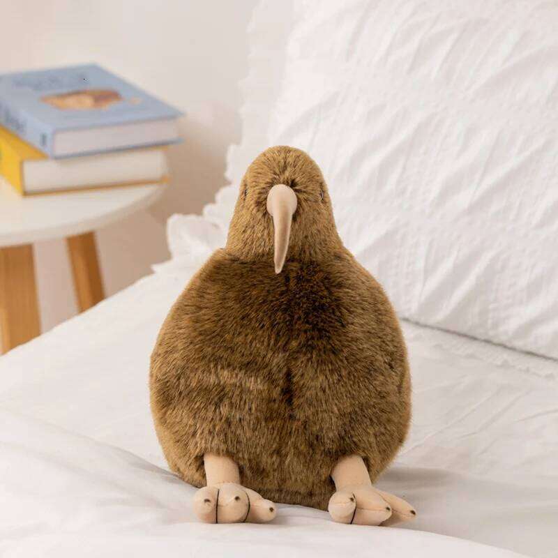 Cute Cartoon Kiwi Plush Toy Fluffy Brown Feathers Kawaii New Zealand Plushie Adorable Flightless Bird Gift for Kids Animal R260908 - view 5