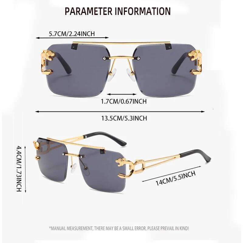 1pc Unisex Casual Hollow Out Design Retro Rimless Square Glasses For Daily Life Outdoor Vacation Beach Street-Photography Z260306