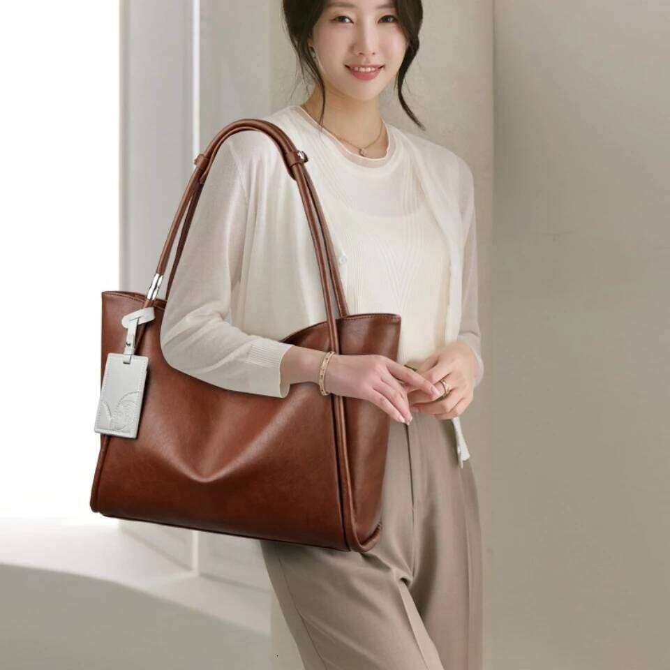 Quality Pu Leather Tote for Women Designer Large Capacity Shoulder Handbags Casual Commute Shopping Top Handle Bag XJ260306