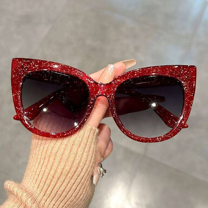 Retro Gradient Lens Cat Eye Sun Shades Large Sunglasses Women - Leopard Fashion For Vacation Beach Party Z260306
