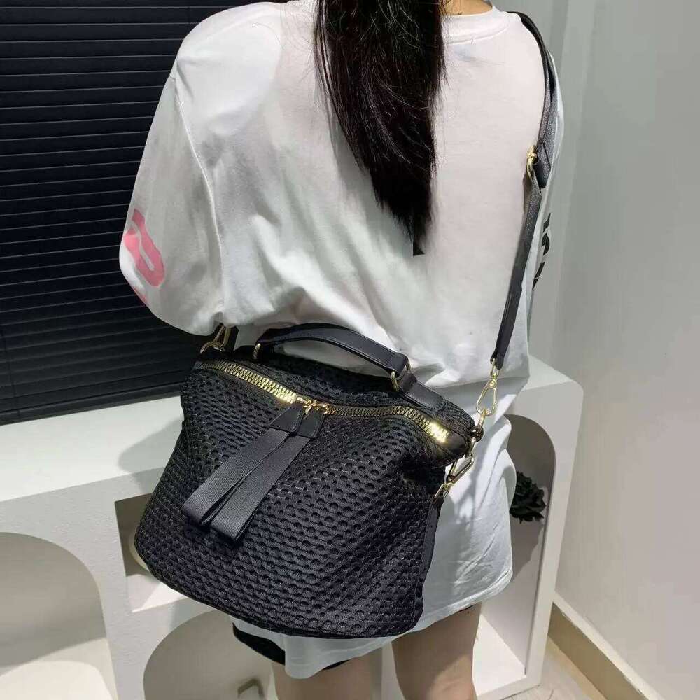 Women's Fashion Mesh Lightweight Bag Daily Use Portable Wide Shoulder Strap Multifunctional Crossbody Handbag XJ260306