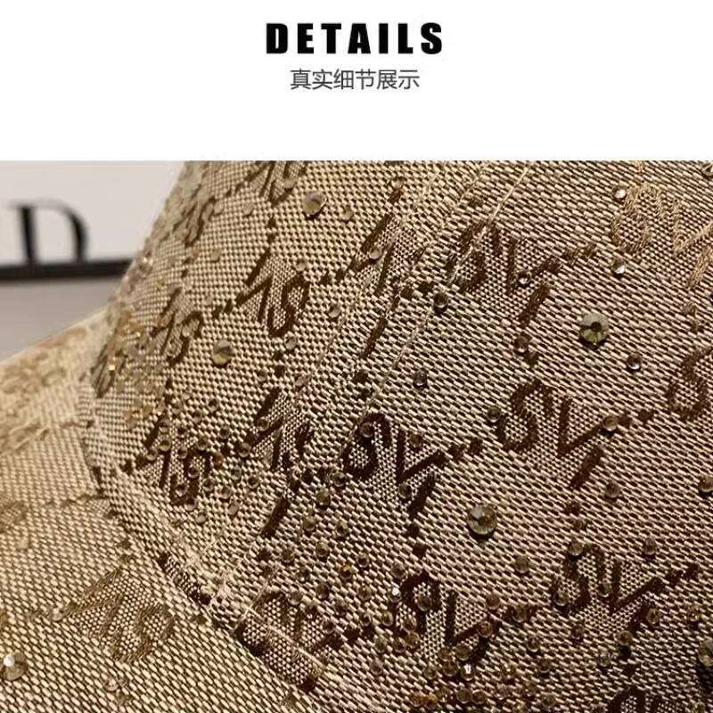 Rhinestone Letter Baseball Cap for Women & Men, Luxury Designer Snapback Cap, Sport Visor Sun Hat Y260304