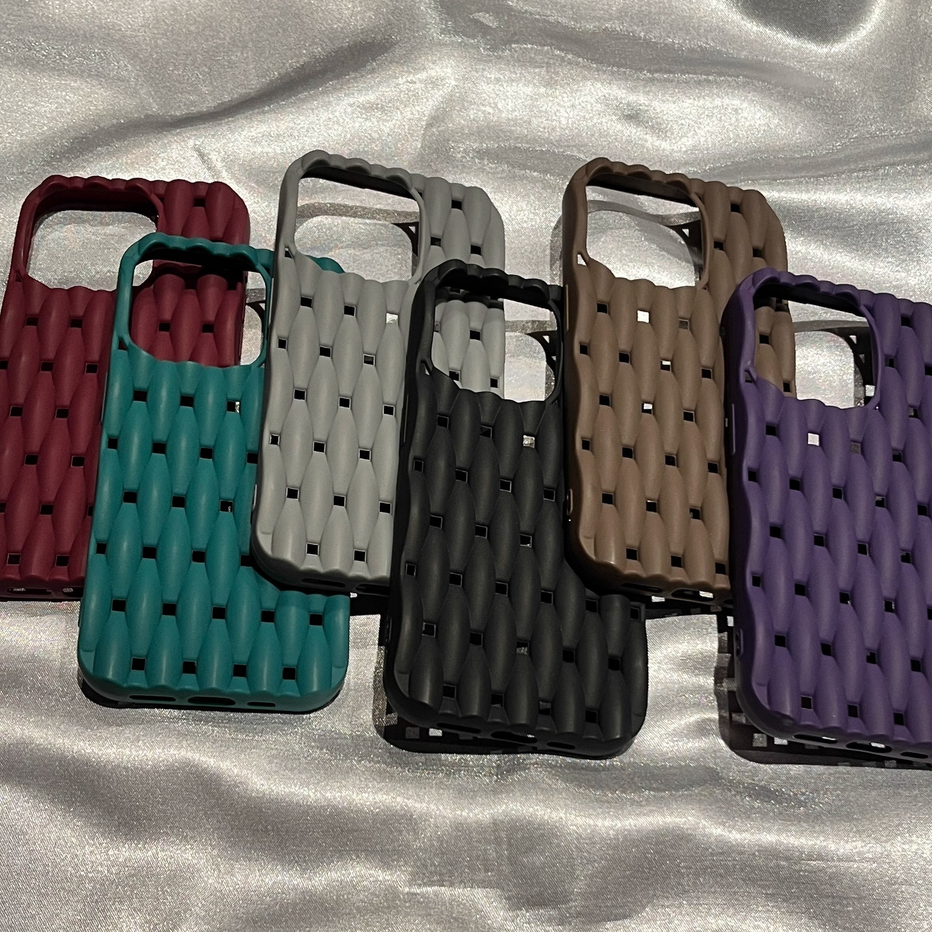 Summer cooling textured pattern suitable for iPhone 17 Pro Max matte phone case, Apple 16 full-cover silicone soft case