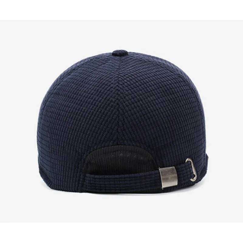 New Winter Fleece-lined Plush Thickened Warm Baseball Caps For Men Coldproof Earmuffs Hats Golf Cotton Hat Bone Snapback Cap Y260304