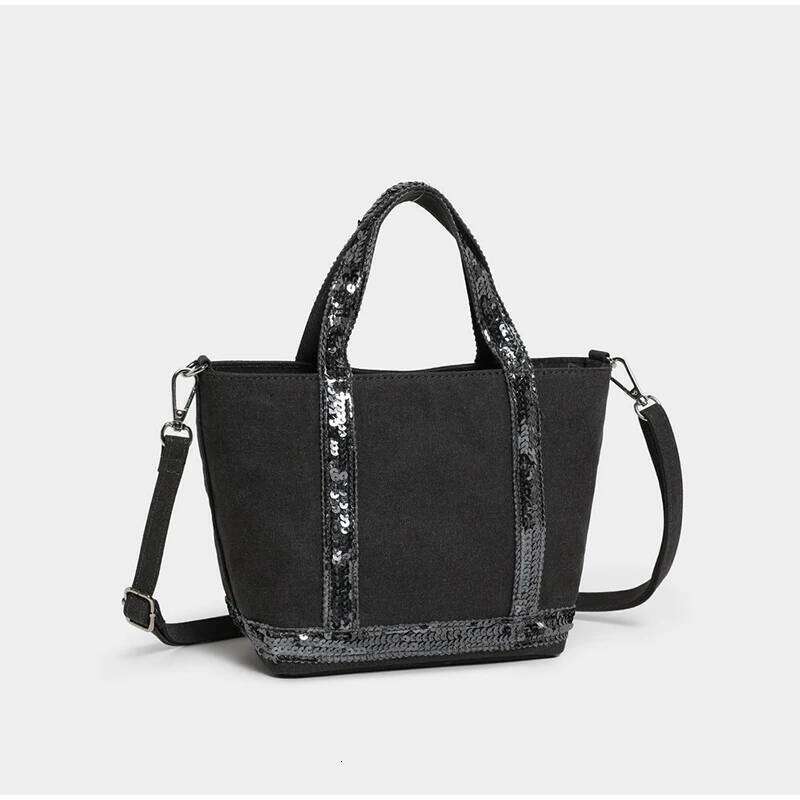 Brand Sequined Small Square Simple Retro Fashion Handbag Commute Travel Unisex Zipper Shoulder Messenger Canvas Bag XJ260306