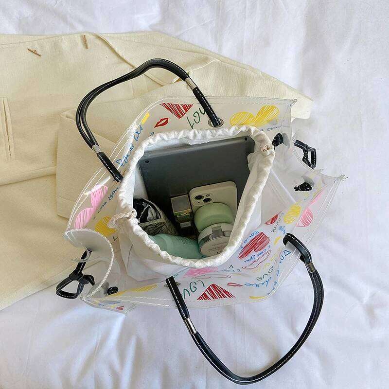 2-IN-1 Shoulder Sets For Women 2023 Summer Beach Tote Bag PVC Transparent Jelly Handbags Female Large Capacity Shopper Totes XJ260306