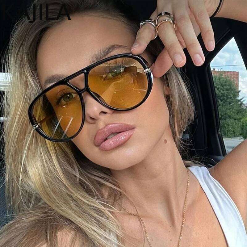 Oversized Oval Punk Pilot Sunglasses Women Big 2025 Luxury Brand Frame Mask Eyewear Shield Sun Glasses For Ladies UV400 Z260306