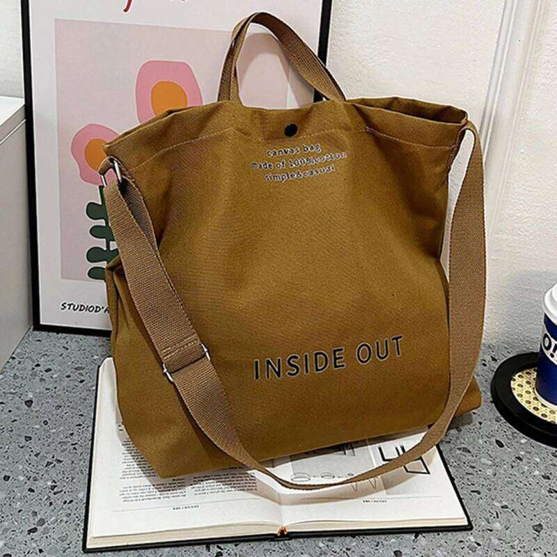 High Quality Men and Women Simple Cross-body Bag Wash Canvas Thick Handbag Large Capacity Arts Students Package Satchel XJ260306
