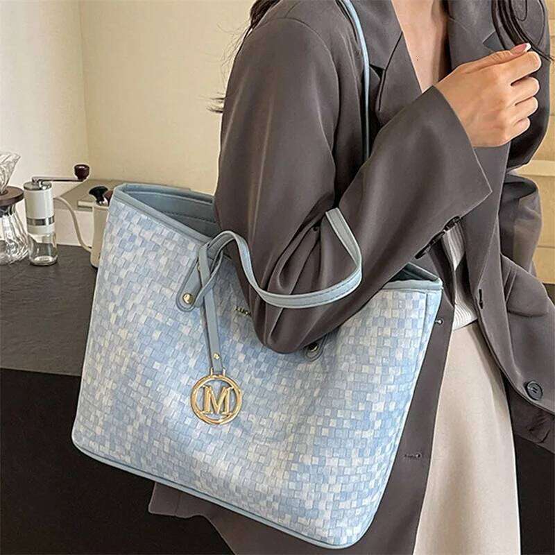 Women Shoulder Bag, Large Capacity Letters Handbag Soft Tote Bag for Casual Daily XJ260306