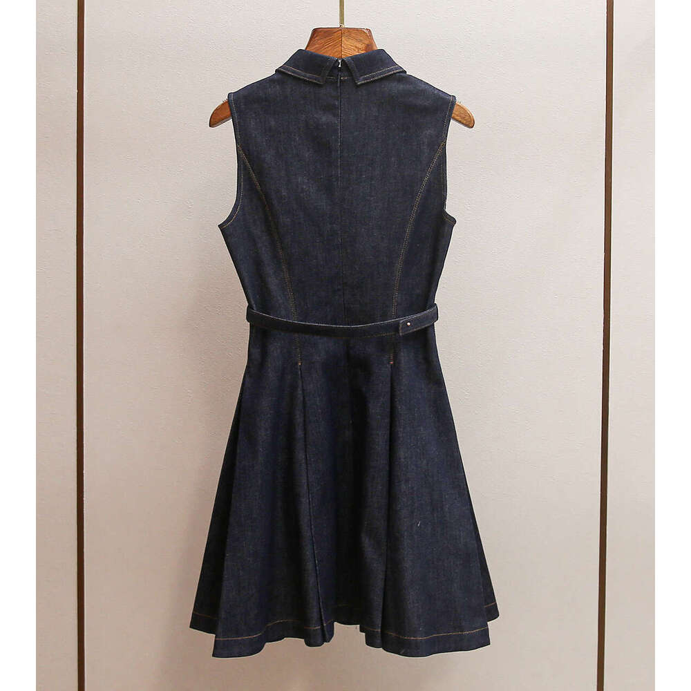 2026 designer high-end women's clothing spring and summer A12 new style French retro style sleeveless A-line dress