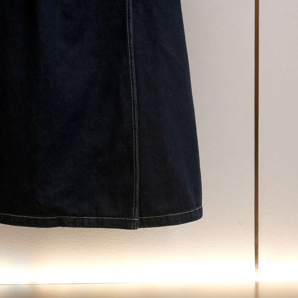 2026 designer autumn and winter new style French retro British elegant double breasted waist long denim trench coat