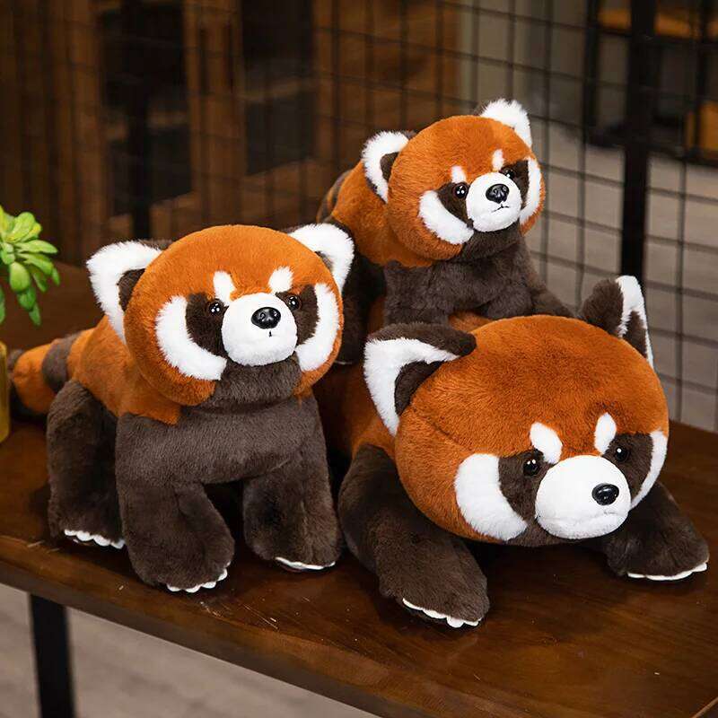 Lifelike Red Stuffed Animals Raccoon Plush Cute Panda Plushie Toy For Kids Girlfriend Birthday Boy Christmas Gift R260908 - view 4