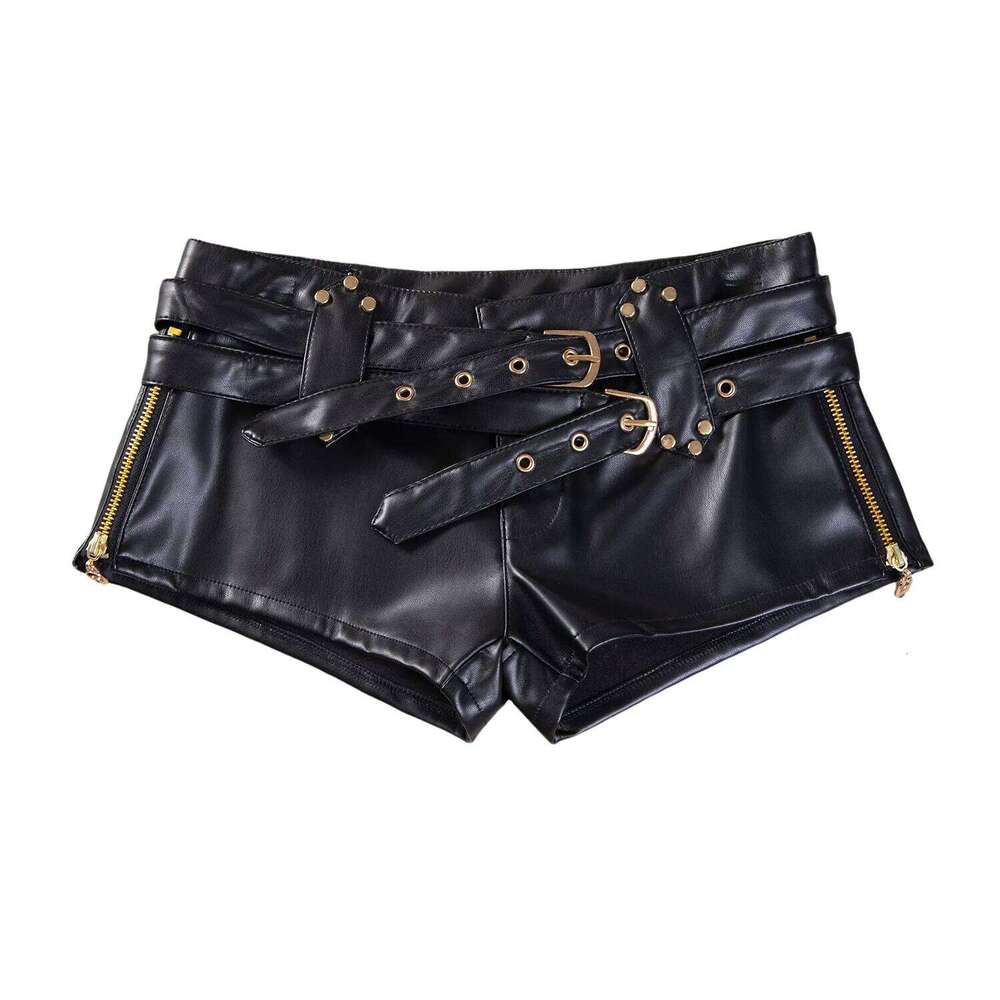 Nightclub Sexy Y2k Low Waist Hip PU Leather Super Bootys Shorts Women Autumn New XJ260306
