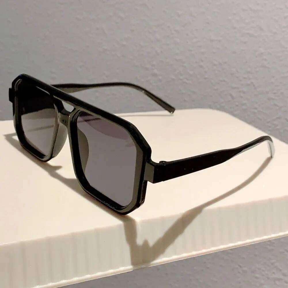 Punk Square Frame Sunglasses Block Glare Street Photos Decoration Driving Eye Protection Black Shades Glasses Z260306