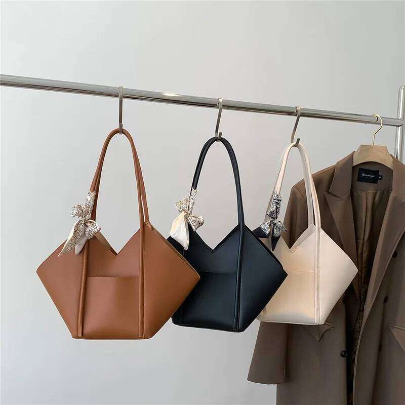 2025 New Fashion Portable Simple Tote Women's Trend Korean Version Solid Color Shoulder Bag XJ260306