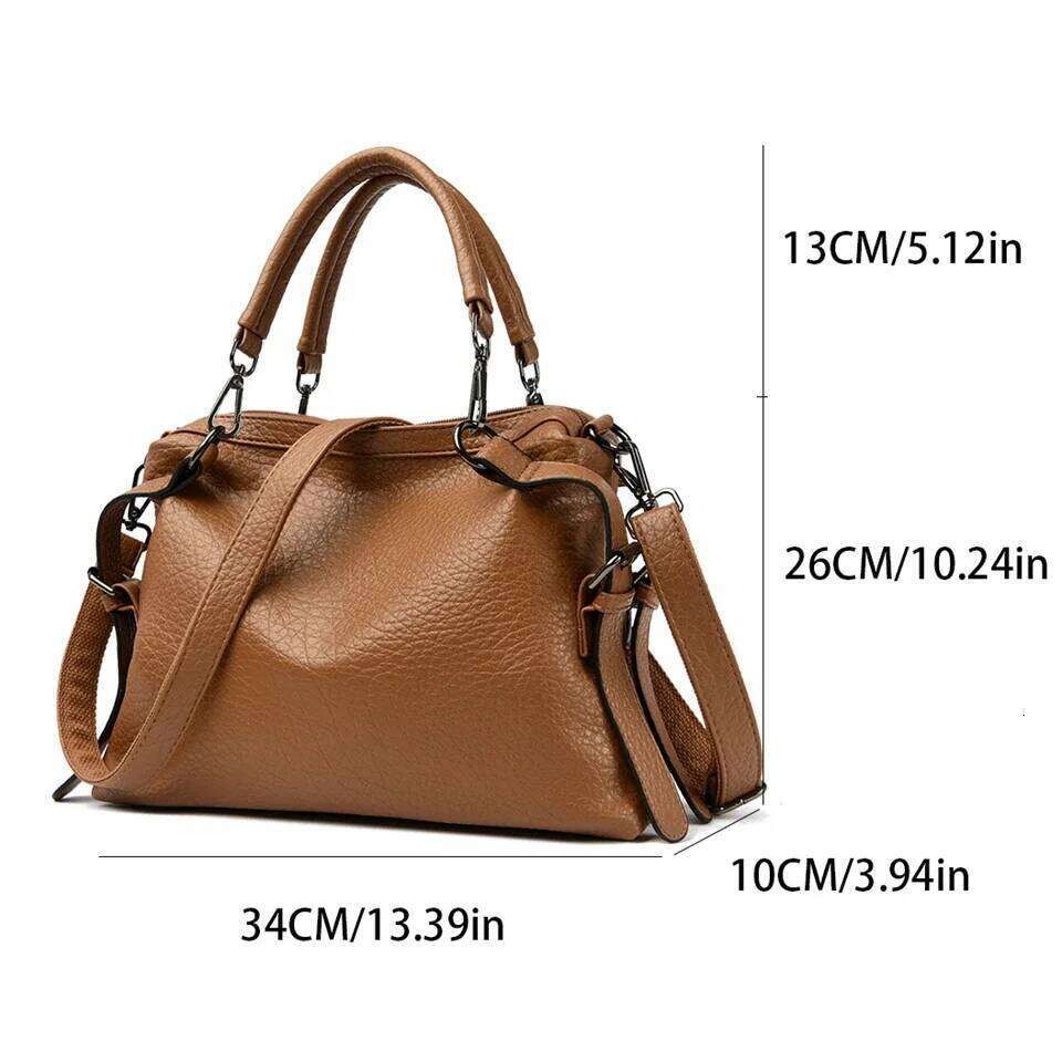 Vintage Famous Brand Soft Leather Handbag Large Capacity Tote Bag Women's Shoulder Crossbody Bags XJ260306