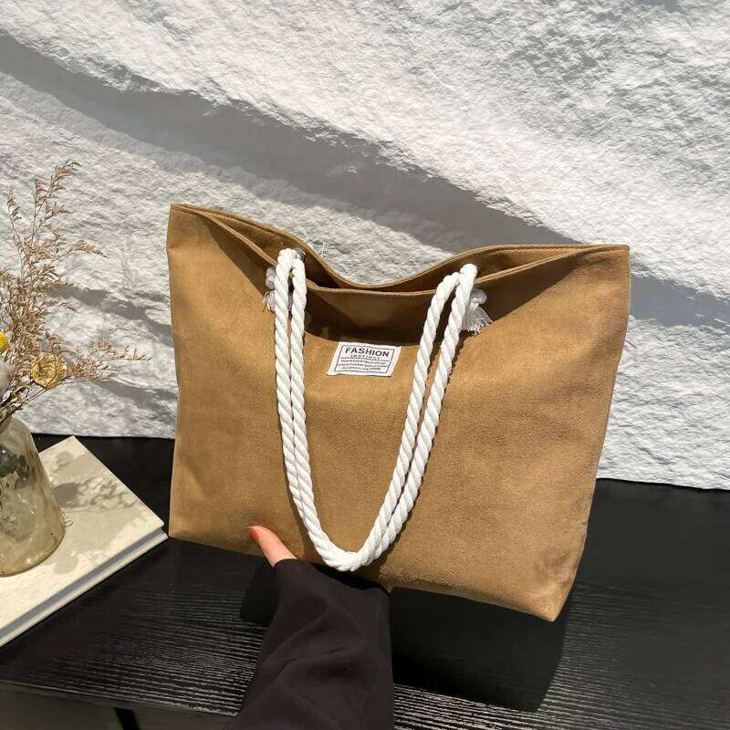 Suede Shoulder Eco Shopping Student Bookbag Casual Handbag Travel Cosmetics Key Mobile Phone Tablet Computer Tote Bag XJ260306