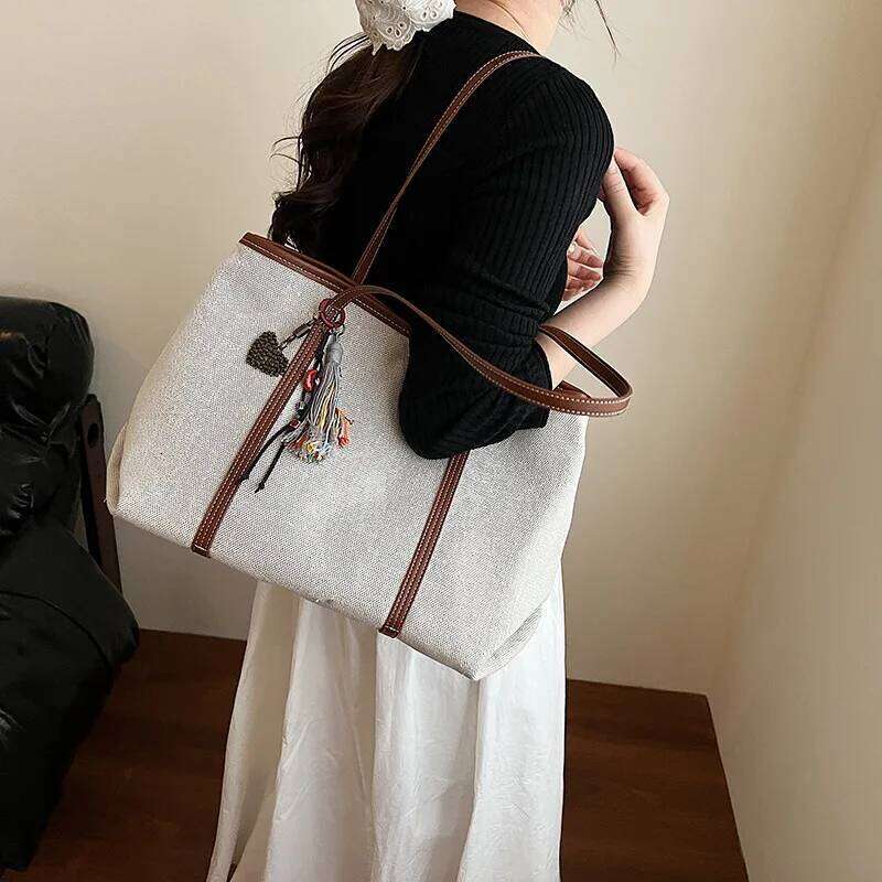High end niche patchwork tote for women's summer fashion, versatile and simple one shoulder underarm bag XJ260306