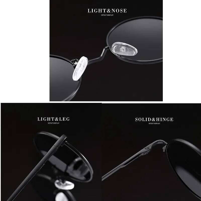 Round Polarized Sunglasses Men Women Retro Sun Glasses Male Female Brand Frame Eyewear Driving Eyeglasses UV400 Z260306