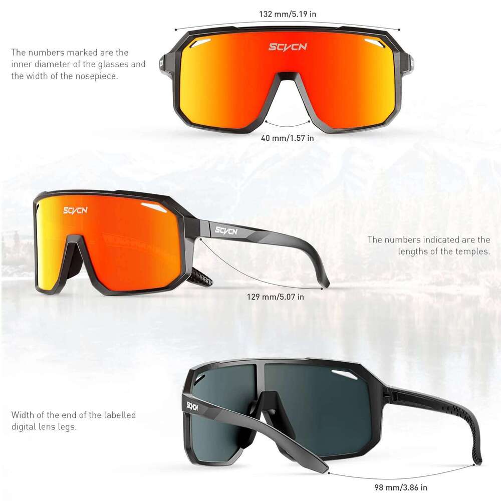 SCVCN MTB UV400 Goggles Bicycle Riding Fashion Sunglasses Street Outdoor Cycling Glasses Sports Bike for Men Eyewear Z260306