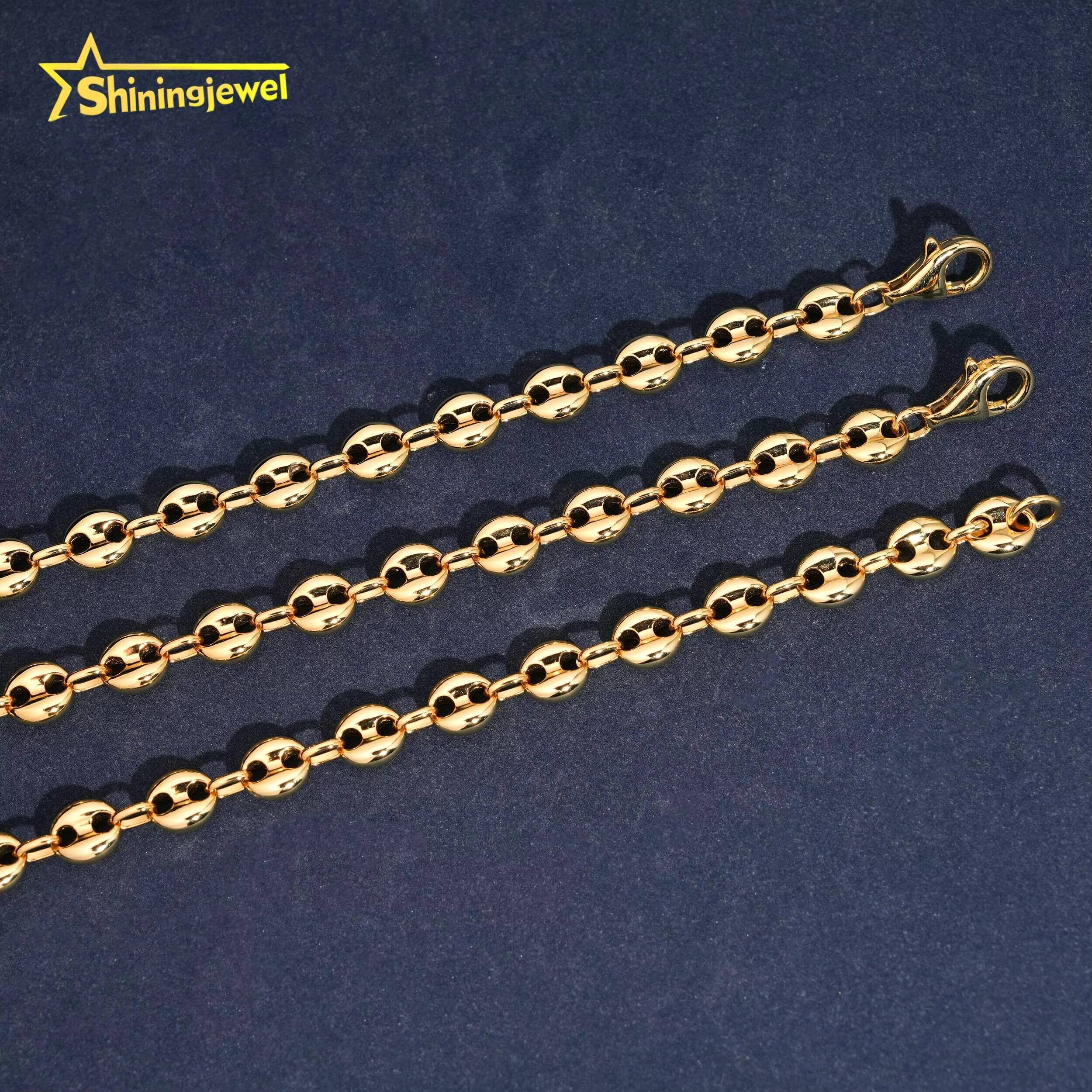 16K Gold Plated Factory Wholesale Price Hip Hop Jewelry Bracelet Solid 925 Silver Pig Nose Chain Men Chain Necklace