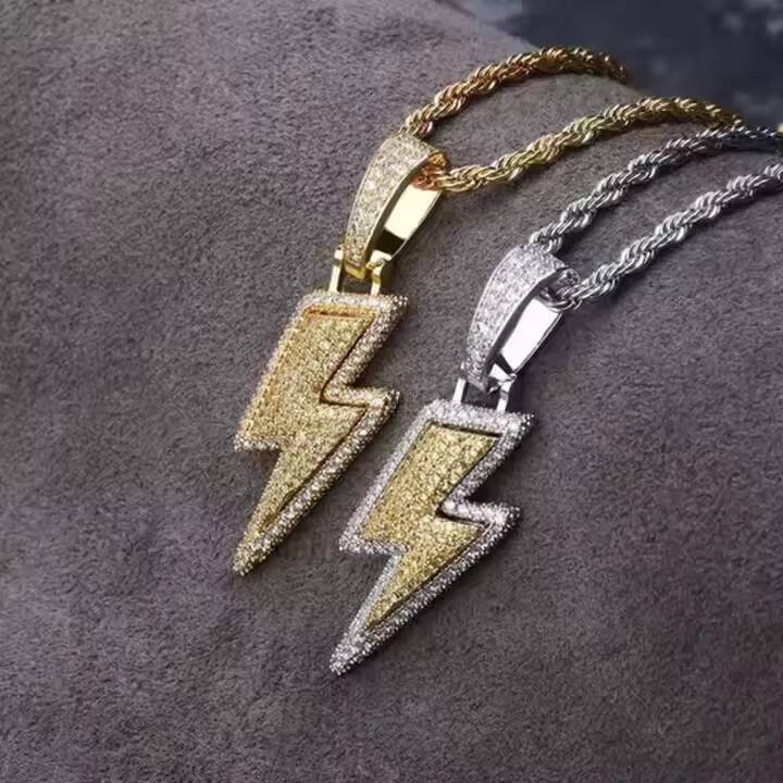 Unisex Small Iced Out Moissanite Cross Crucifix Fine Jewelry Pendants Charms 925 Sterling Silver Yellow Gold Rhodium Finish