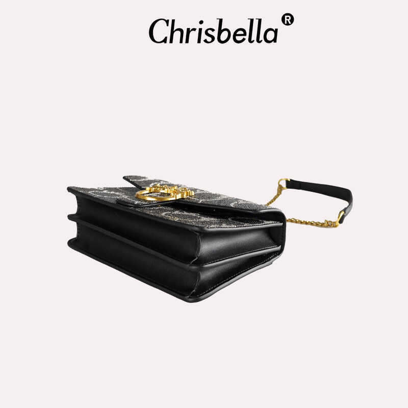 Luxury Monogram Horsebit Chain Crossbody Bag - Elegant Jacquard Flap Shoulder Bag for Women SENYY