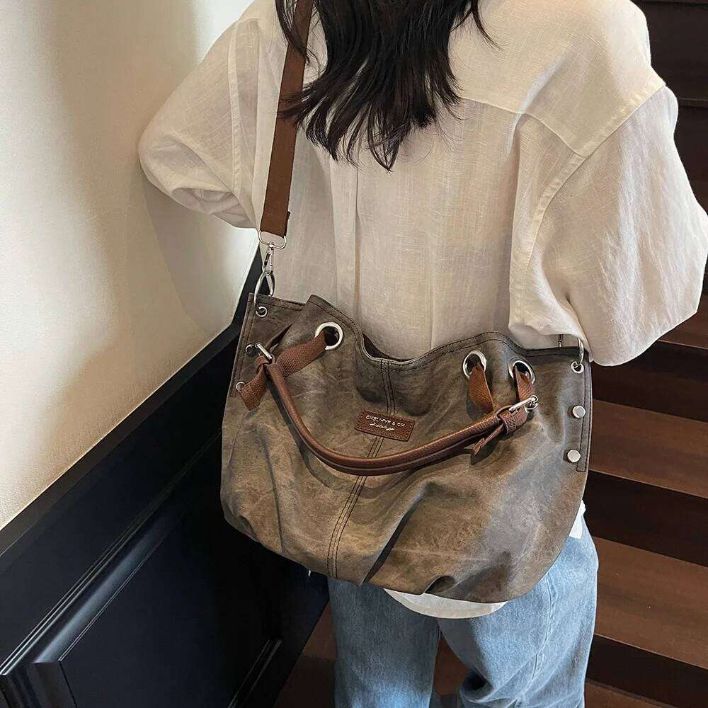 Fashion Minimalist PU Leather Shoulder Casual Capacity Tote Bag Women's Trendy Large Handbag For School Commuting XJ260306