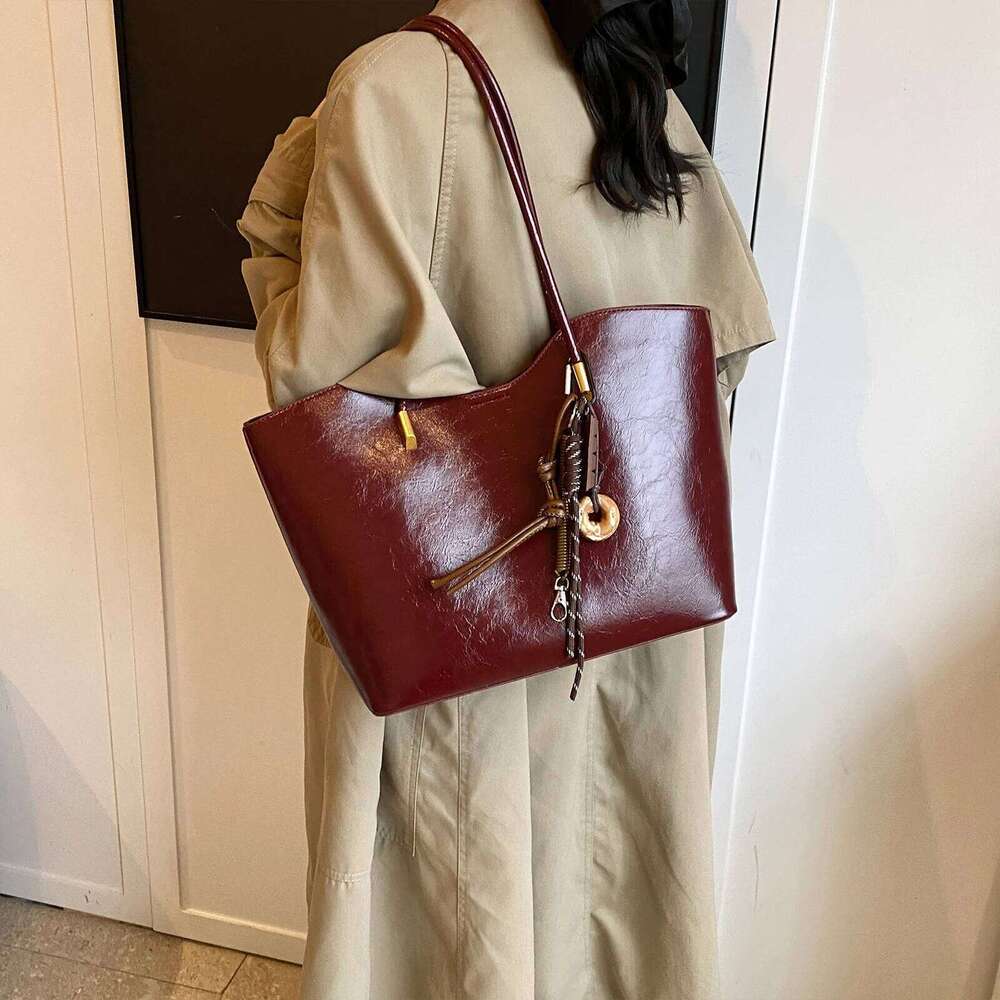 Women PU Leather Solid Color with Zipper One Shoulder Armpit Bag Large Capacity Handbag for Dating School Shopping XJ260306