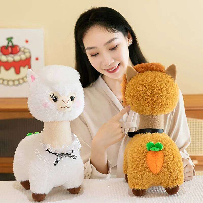 1pc 37cm/14.56in Cool carrot tail alpaca plush toy creative home ornament couple doll birthday gift R260908 - view 5