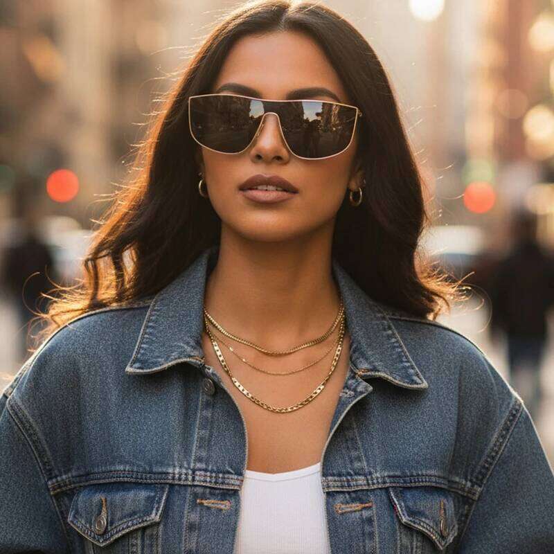 Frame One-piece Fashionable High-end Sunglasses Square Round Faces For Women And Men 2507 Z260306