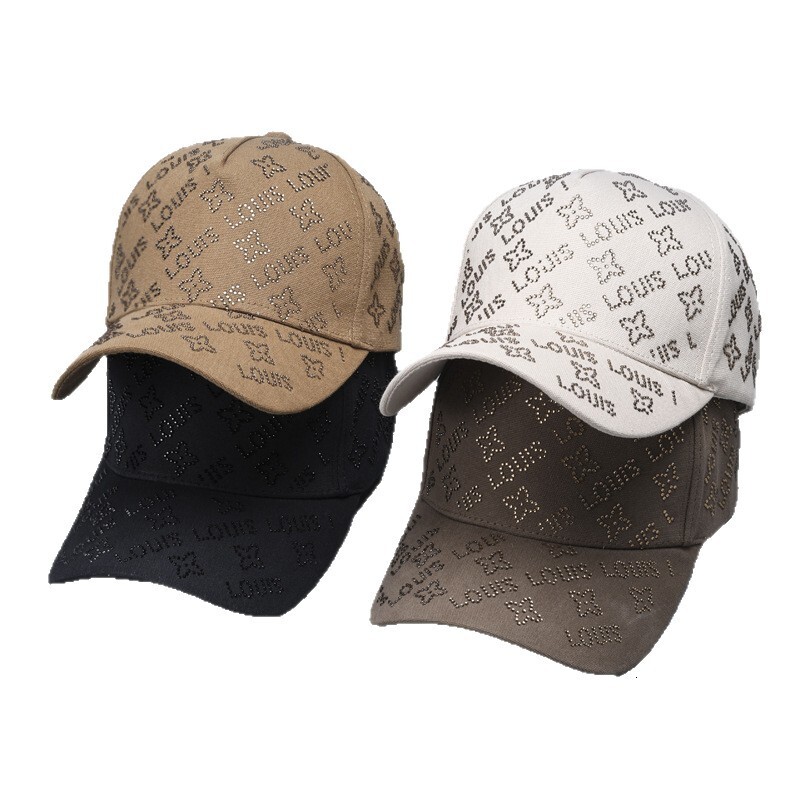 2026 New Designer Luxury Brand Women's Baseball Cap With European And American Fashion Style Crystal Small Logo Hard Brim Decoration Beak-shaped 