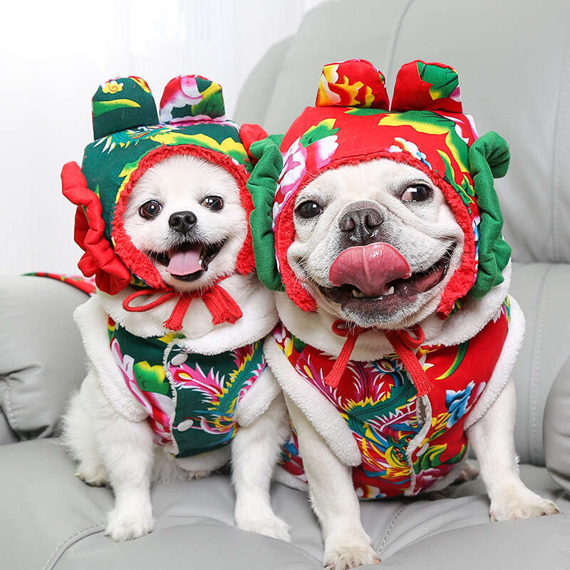 Famous brand New Year Outfit Pet Clothes Small Medium Large Dogs French Bulldog Autumn Winter Cat Apparel Dog Supplies Clothing pupakaIK