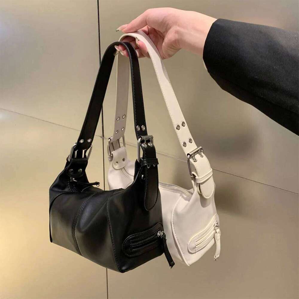 Y2K Style Bag Shoulder Purse Girls Street Wear For Women Trendy Motorcycle Handbag Minimalist XJ260306