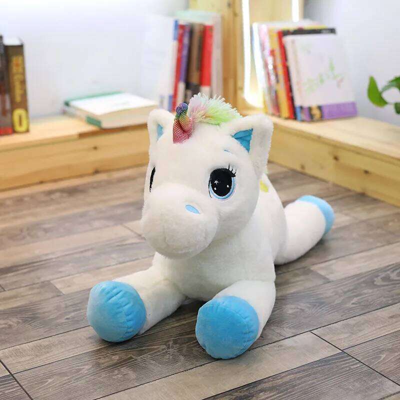1pc 40cm/15.74in Lying Unicorn Doll Lucky Star Little Pegasus Plush Toy Hug Rainbow Horse Birthday Gift R260908 - view 4