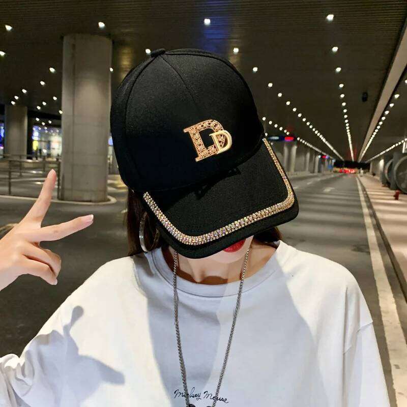 CNTANG 2024 Fashion Diamond D Letter Baseball Cap For Women Snapback Summer Outdoor Sun Protection Hat Autumn Casual Ladies Caps Y260304