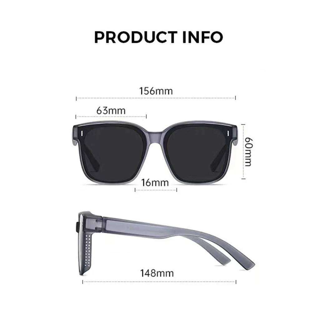 KLASSNUM Transfer Sunglasses Ladies Fit Over Sun Men Oversize Square Wrap Around Glasses for Prescription Myopia Goggles Z260306