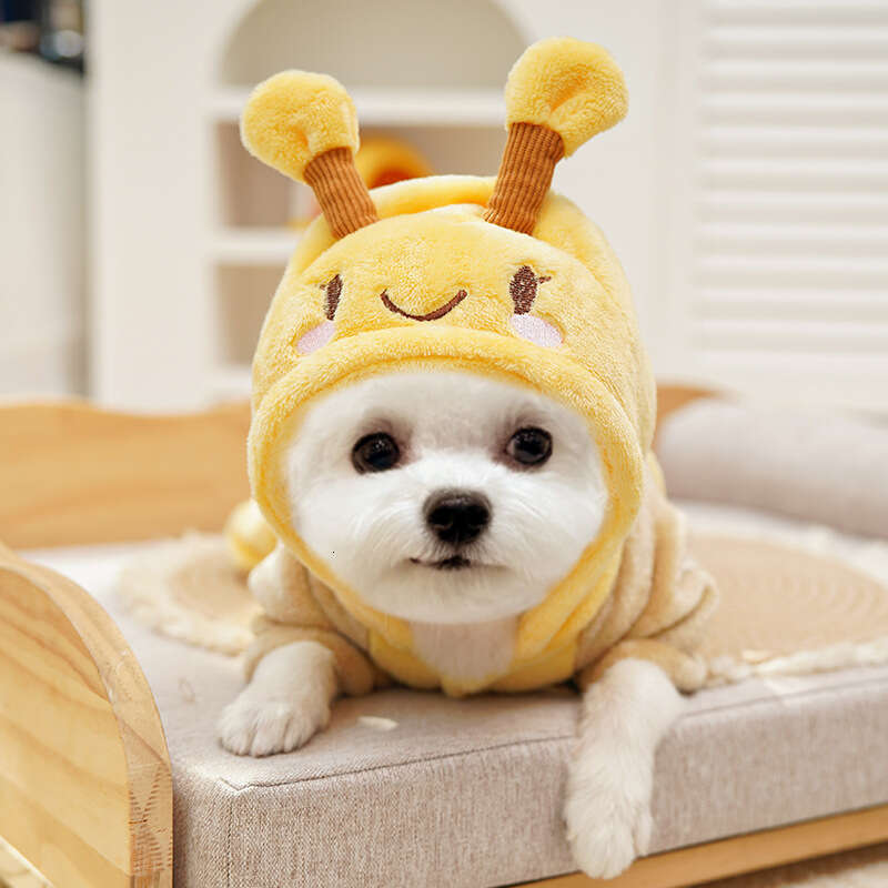 Famous brand Fleece Lined Flannel Four Legged Clothes for Pets Dogs Autumn Winter Warm Clothing Supplies Bee British Shorthair Short Cats pupakaIK